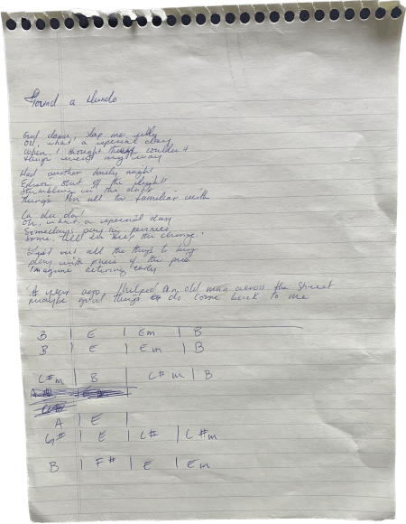 ORIGINAL ‘Found A Hundo’ handwritten lyrics